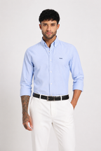 Sky Draper Blue Oxford Shirt Men