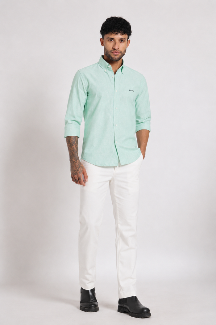 Cool Green Oxford Shirt Men
