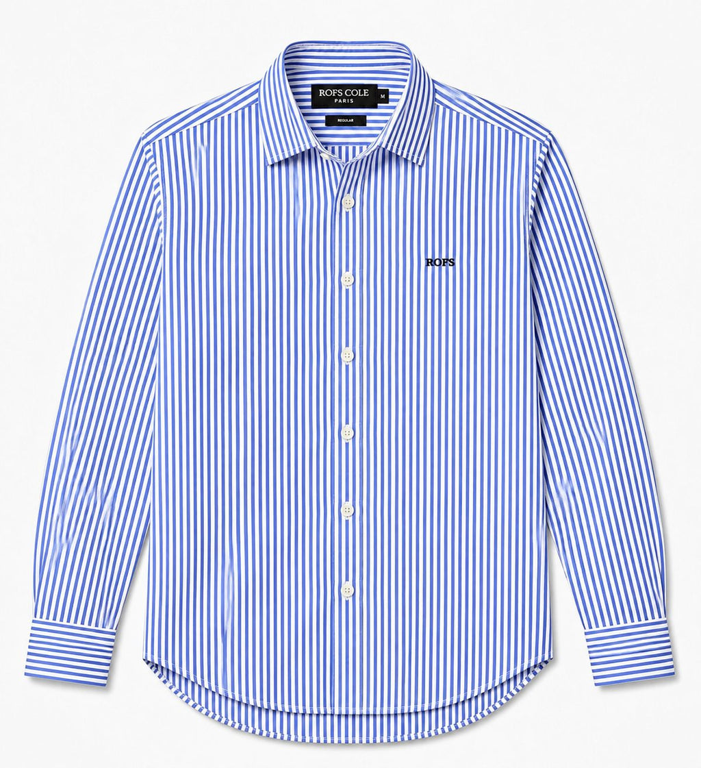 Blue Stripe Cotton Women Shirt