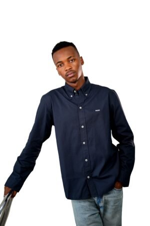 Dark blue oxford men shirt