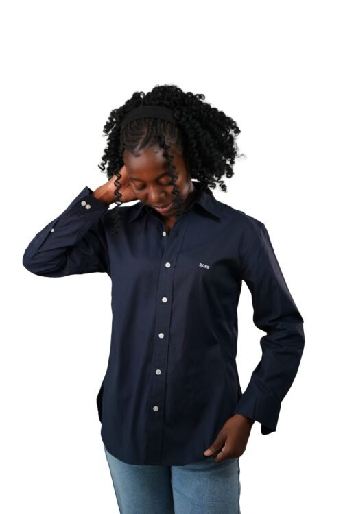Navy Blue Oxford  Women Shirt